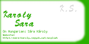 karoly sara business card
